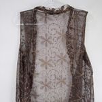 Vitrin Design Lace Vest Womens Large Brown Whimsical Floral Fall Hippie Boho Photo 7