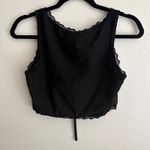 Fresral Black Eyelet Lace Trim Tie Front Crop Tank Top Women's M Size M Photo 7