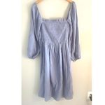 Reformation We Are Kindred Blue Puff Long Sleeve Midi Dress Cotton Size S 4 Photo 1