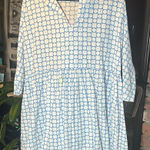Beulah  Blue and Cream Checkered Floral Top Photo 0