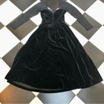 Laura Ashley Vintage 80s Princess Sweetheart Velvet Gown Dress Lace Long Sleeve Photo 3