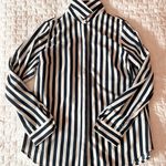 Coldwater Creek Striped Button Down Blouse Size Medium Photo 0