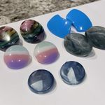 Lot Of 5 Colorful Pierced Costume Earrings Plastic Blue Purple Etc Photo 11