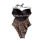 Victoria's Secret  Swimsuit One Piece‎ Leopard Print Gold Hardware XS S Petite Photo 4