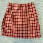 Brandy Melville  Mini Skirt Plaid Red Orange Casual‎ Party Size XS-S Stretch Photo 7