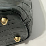 Divina Firenze Green Croc Embossed Leather Shoulder Bag Made in Italy Photo 8