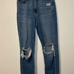 American Eagle Mom Comfort Stretch Relaxed Fit Jeans Sz 4R Distressed Photo 1