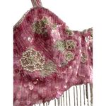 Love Shack Fancy NWT Maeva Pink Sequin Beaded Crop Top Bra - Raspberry Sparkle 10 Photo 5