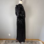 Tuckernuck  Black Shimmer Sequin Perris Maxi Midi Dress Size XXL Puff Sleeve Bow Photo 6