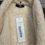 GeeGee  Women’s Faux Fur Suede Lapel Vest Sherpa Lined Olive Green Size Small Photo 1