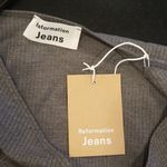 Reformation 💕💕 Jennie Ribbed Long Sleeve Body-Con Mini Dress Gray 90s XL NWT Photo 14