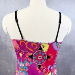 Josie Natori Womens Slip Dress Cami Satin Lace Boho Y2K Festival Colorblock Pink Size M Photo 5