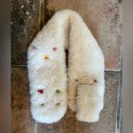 Halara Faux Fur Scarf With Colorful Button Detail Photo 2