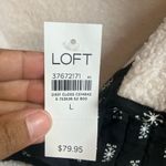 Loft 620. quarter zip oversized Snowflake Cozy Sherpa Mixed Media Sweatshirt Photo 11