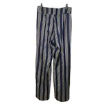 Vilagallo Navy‎ Striped Button Straight Leg Pants Size 38 Blue Photo 3