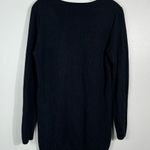 Sutton Studio  100% Cashmere Black Minimal V-Neck Fitted Sweater Medium M Photo 4
