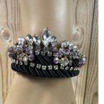Banana Republic NWT Black Rope Rhinestone Floral Stations Bracelet 7-8” MSRP $48 Photo 1