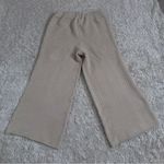 Free People Beach 100% Cotton Textured Tan Wide-Leg Knit Pants Natural Fibers Photo 3