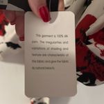 Jones New York White Floral Blouse with Long Sleeves and Notched Collar Silk Photo 2