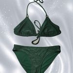 Aerie swimsuit Set green ribbed with gold details S/XS Photo 0