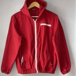 Brandy Melville  John Galt Cotton Red Zip Up Jacket Hooded Windbreaker Photo 3