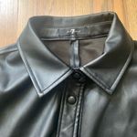 7 For All Mankind  faux leather button up shirt small black Photo 3