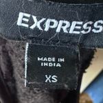 EXPRESS  Black Faux Leather & Lace Long Sleeve Top – Size XS Photo 5