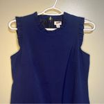 J Crew Factory Navy Ruffle Neck Suiting Dress Office Business 2 Petite NWT Blue Size 2P Photo 5