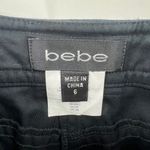 Bebe Y2K US 6 SHORT Black Relaxed Straight Leg Pants Rhinestone Studded Photo 11