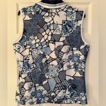 Johnny Was Bee Active Basic Polo Tank Top Women’s Blue & White Size Large Photo 5