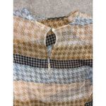 Roberta Roller Rabbit Roller Rabbit Womens Medium Popover Orange Blue Hounds Tooth Print Chiffon Sheer Photo 6