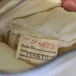 Vintage 1940s Ivory Organza Wedding Dress Appliqué Lace Antique Wedding Photo 11