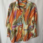 Soft Surroundings Peregrine Gauze Shirt Size 1X Abstract Artsy Boho Palm Beach Photo 1