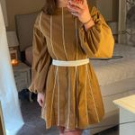 Bright Brown Dress With Tie Photo 3