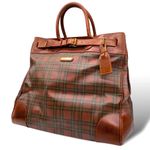 Ralph Lauren Tartan Plaid Brown Green Doctors Bag Boston Weekend Travel Suitcase Photo 7