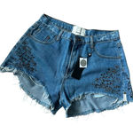 One Teaspoon Crystal Rocks Swarovski Collab Denim Shorts Sz 28 NEW Photo 0