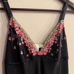 Oscar de la Renta  Women’s Black Embroidered Detail Lingerie Slip Dress Size M Photo 1