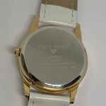 Nurse Mates  women’s gold toned watch 32mm case size white leather band running Photo 4