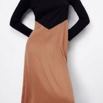 ZARA  Ruffled Satin Midi Dress Photo 0
