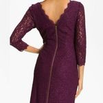 Adrianna Papell Women’s 3/4 Sleeve Lace Sheath Dress Full Back Zip in Purple 12 Photo 1