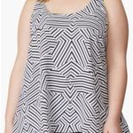 NEW NWT REBEL WILSON x ANGELS Plus Size Cross Strap Tank White Black Geo Striped Photo 0