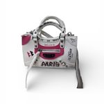 Stylish White and Pink Handbag Photo 1