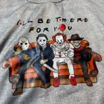 Halloween “I’ll Be There For You” Graphic Crewneck Sweatshirt, Size Small Gray Photo 2