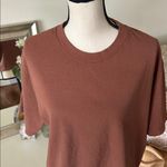 Los Angeles Apparel  USA made brown boxy crop cotton tee shirt OS​ Photo 1