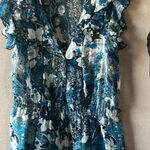 Dress Barn  Blue and Black Floral Blouse with cami small Photo 0