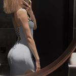 Dress knit Strappy crisscross open back baby blue Photo 5