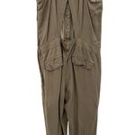 Free People Free‎ People Roaring Rayon Utilitarian jumpsuit Olive Green Drawstring Size 4 Photo 10