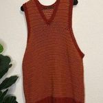 Handmade Rust Orange Crochet Knit oversized Vest or sleeveless dress Photo 0