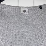 CAbi  Knit Sweater Gray Ribbed Zipper Deep V Pullover 3531 Womens Size Small Photo 2