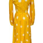 Vintage Tori Richard Honolulu for I. Magnin Polka Dot Long Sleeve Maxi Dress Yellow Size XS Photo 5